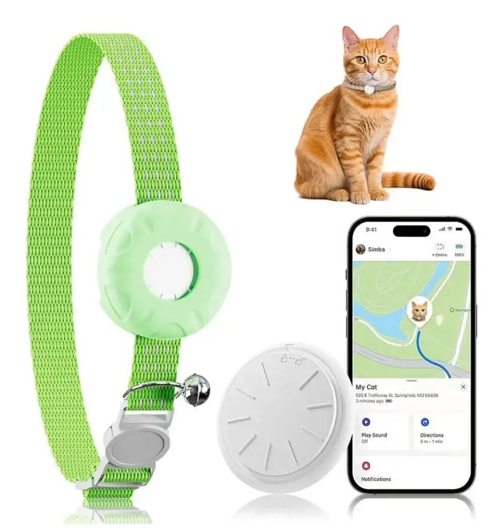 Cat GPS Tracker Collar Compatible with Apple Find My App